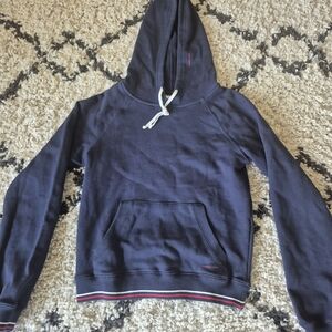 Tommy Jeans Navy Hoodie with White Drawstrings Front pockets
